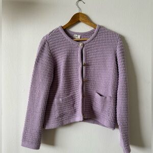 Purple Textured Cardigan